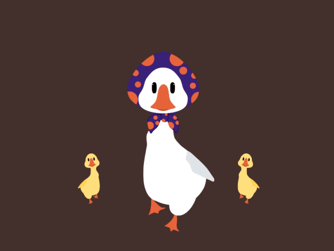 Duck Mother Day mothers day motion cycle walk rigging motion loop ...