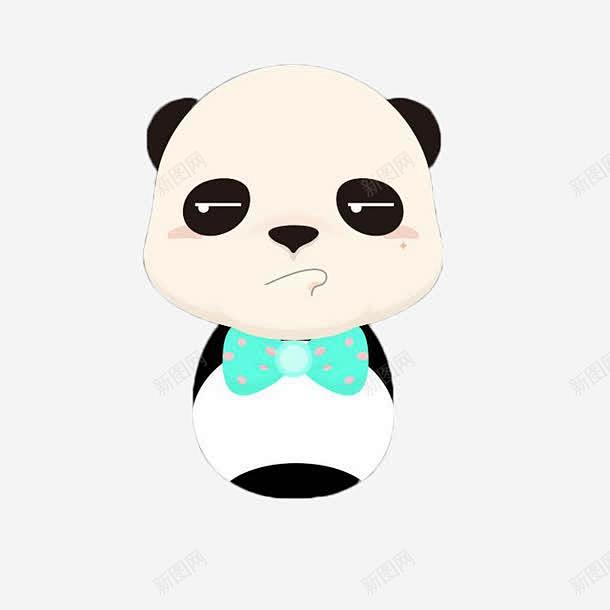 卡通撅嘴的熊猫免抠png设计图片