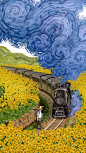 Van Gogh Alive - 伊朗艺术家 Alireza Karimi Moghadam 创作的「梵高在世」系列作品 http://paper.ipad.ly