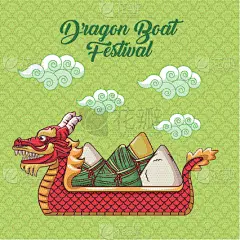 卡通,龙舟赛,可爱的,亚洲,远古的,传统,概念,食品,设计