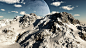 Moon digital art landscapes mountains peak wallpaper (#1747723) / Wallbase.cc