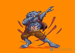 手绘恐怖狼人故事T恤卫衣服装印花图案插画海报背景AI矢量图素材-淘宝网