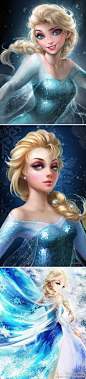 《冰雪奇缘》 艾尔莎 Elsa 动漫 公主 美女 二次元  壁纸 手绘 动漫 迪士尼。#动漫人物#  #唯美动画# #插画手绘# @予心木子