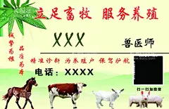 兽医名片  - 源文件下载【酷图网】兽医,畜牧,名片,清新,养殖