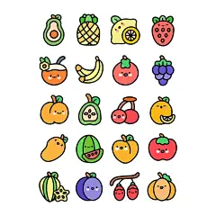 卡通PPT儿童简笔画水果电子手帐贴纸免抠图ps设计素材透明底png-淘宝网