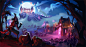 Farm Fable - Wolf Village, Kiel Whitaker : Designs and illustrations for a game published last year called Farm Fable, of a Heavy Metal Wolf themed village where the wolves would kidnap sheep and force them to listen to their terrible 80's hair metal.