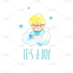 天使男孩出生卡