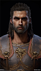 Assassin's Creed Odyssey : Alexios' Head, Mathieu Goulet : Hair work by my good friend Stephanie Chafe<br/><a class="text-meta meta-link" rel="nofollow" href="https://www.artstation.com/stephchafe" title="https: