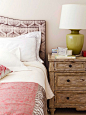 Love the pattern on this pretty pink #headboard.