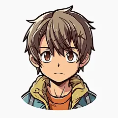 矢量青年动漫风格人物矢量设计动漫男孩