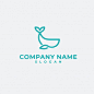 This may contain: a whale logo is shown in blue and green colors, as well as the letter s