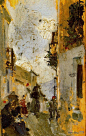 华金·索罗拉(Joaqu&#;237n Sorolla)高清作品《意大利街》