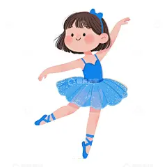 卡通跳芭蕾舞的小女孩5高清模板免费下载-趣麦麦图