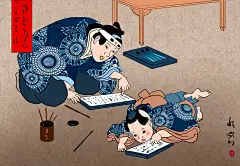 日式日本浮世绘插画