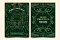 Hand drawn christmas line art cards set