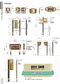 小区形象牌,草地提示牌,地下停车场指示牌,多向指示牌,小区平面图logo设计@北坤人素材
