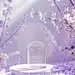 A light purple background with flowers, minimalist stage design style, delicate texture, dreamy scene with light white and violet colors, delicate detail depiction in the style of transparent watercolor, high definition images, a clear product display pod