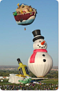 Specially shaped Noah's Ark and snowman balloons