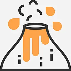 火山夏威夷8黄色阴影图标 平面电商 创意素材