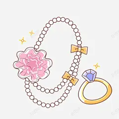 手绘装饰品高清素材 戒指 手绘项链 装饰品 项链 元素 免抠png 设计图片 免费下载 页面网页 平面电商 创意素材