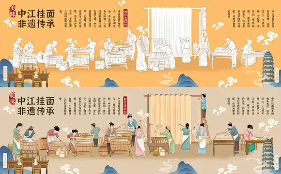 中江挂面制作工艺流程图-花瓣网