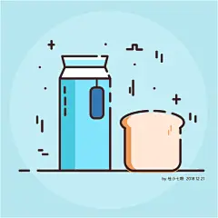 吃食   饮品   菜单  插画   线条    可乐   甜品