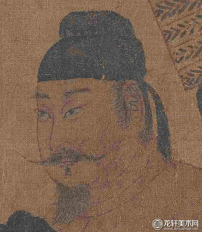 阎立本《步辇图》画心局部细节图-花瓣网
