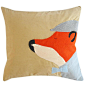 Foxy Cushion : A plump decorative cushion featuring a fox on the front.  And of course, he's wearing a flat hat and a bow tie - how dapper!
This cushion was made using a couple of pairs of curtains and brown corduroy trousers.
TThe cushion measures 18&