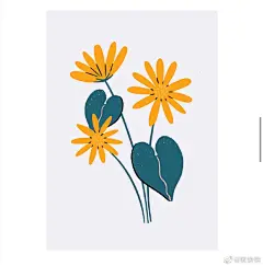 【深夜分享】
简约而不简单的花卉作品，制作成明信片真的吼吼看哦~超想做一套自己的插画周边，植物花卉确实是个很棒的题材哈。
作者：ins:mal_made

插画超话 ​​​​