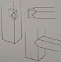 方材丁字形接合（榫卯用大格肩、虚肩）