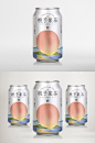 红色简约桃子果茶罐装饮料包装设计图片