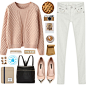 A fashion look from December 2014 featuring long sleeve shirts, skinny pants and kara bags. Browse and shop related looks.