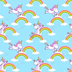 独角兽,四方连续纹样,可爱的,自然美,动物,头发,童话故事,证章,彩虹,爱