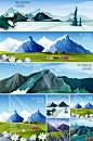 卡通高山远景banner