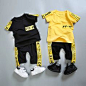summer clothes for baby letter print tshirt+pants 2pcs sport set kids – cuteclothesforteens