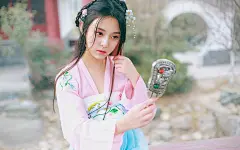 古风汉服美女凉亭感伤写真电脑壁纸