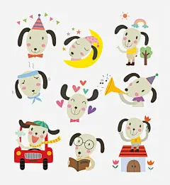黑耳朵灰身小狗表情包_新图网 https://ixintu.com 狗 小狗 表情 动物 家犬 犬 卡通 表情包 情绪 宠物 黑耳朵小狗 狗表情包