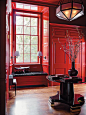 Red lacquered walls