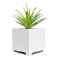 NMN Designs - Alora Cube Planter, White, Large - A favorite of outdoor landscapers and interior designers alike, this sturdy cube planter proves that it is indeed hip to be square. With a sleek design, hand-constructed from recycled 16 gauge sheet-metal s