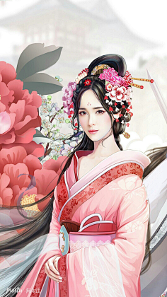 南方美人采集到手绘古装美女