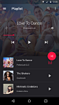 Material music app ui