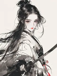 女侠客｜古风水墨女生壁纸头像插画｜A062_1_Maomao Ai铺子_来自小红书网页版