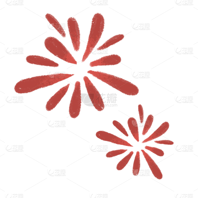 手绘风-春节贴纸-烟花