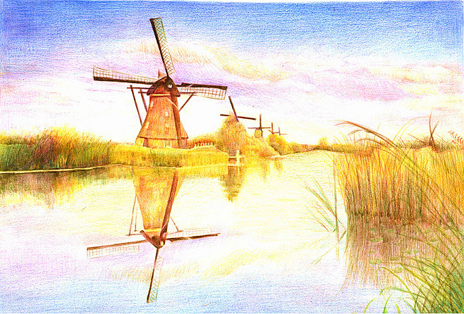 彩铅 风景