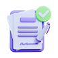 Approved Contract  3D Icon