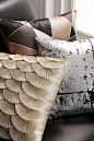 On trend with the brass and metallic look of 2013, the Coco cushion range from Rapee uses abstract motifs, geometric patterns and metallics to compliment a sleek interior.: 