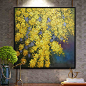 现代简约新中式手绘油画 厚油花卉风景玄关餐厅装饰画 定制挂画-淘宝网