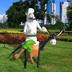 玻璃钢动漫彩绘卡通人物阿凡提骑小毛驴雕塑 商场游乐园树脂摆件 - 阿里巴巴 1688.com
