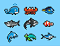 Sea Animals : minimal pixel-art for http://www.stickaz.com ;)
Hope you like it!