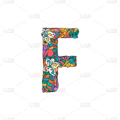 字母,洋葱花,字体,色彩鲜艳,英文字母F,华丽的,摆拍,字母表次序,信函,画画